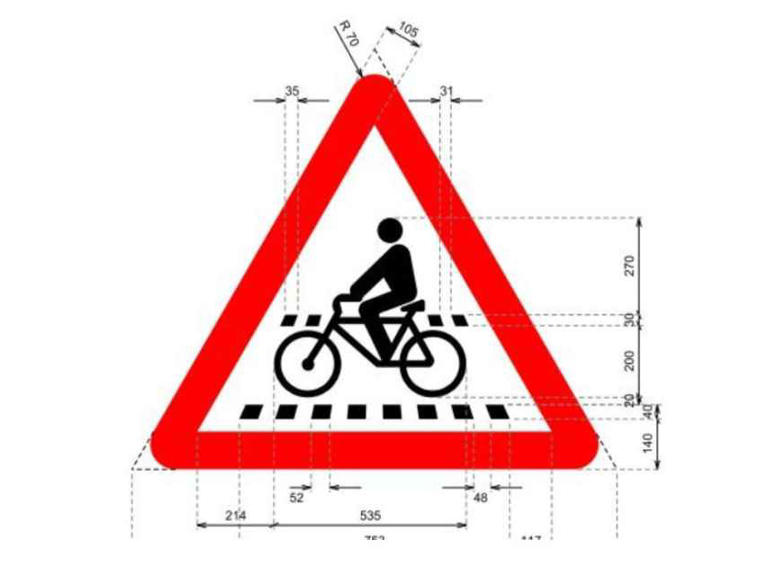 Señal de tráfico de paso de bicicletas