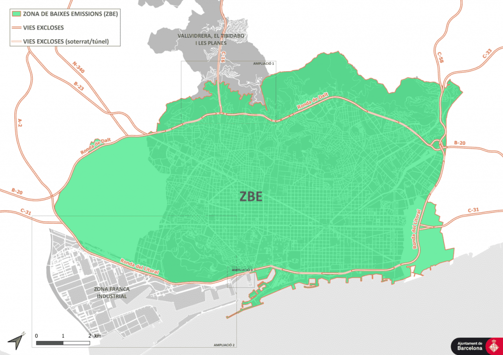 zona denominada ZBE Rondas de Barcelona