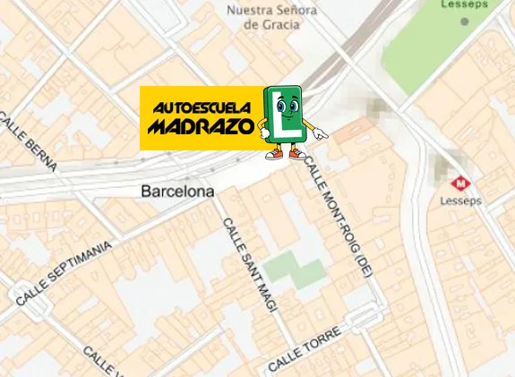 MAPA AUTOESCUELA EN BARCELONA EN GENERAL MITRE