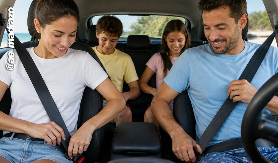 Uso correcto del cinturón de seguridad en verano