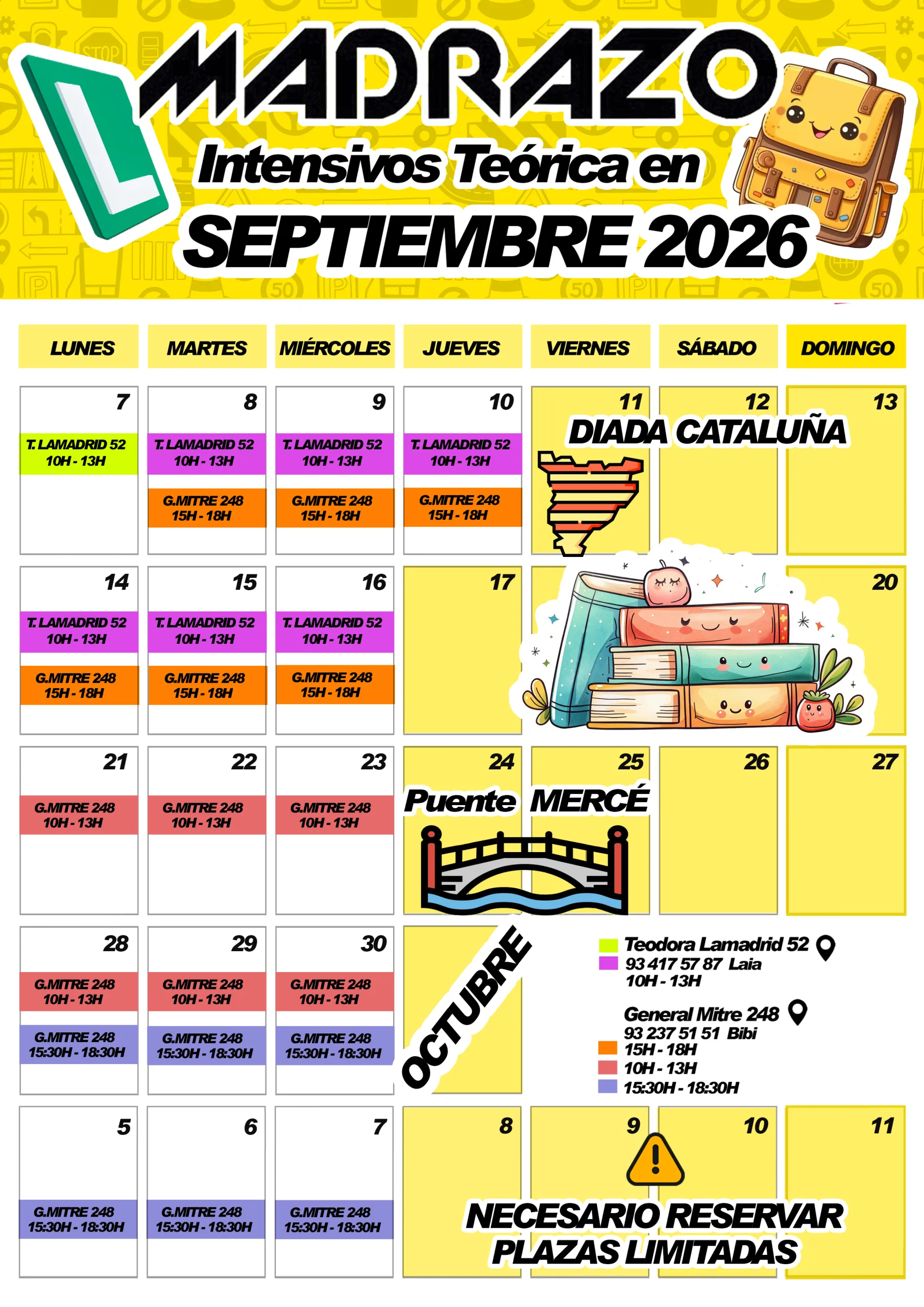 Intensivos teóricos en Barcelona para aprender a conducir SEPTIEMBRE y OCTUBRE 2026